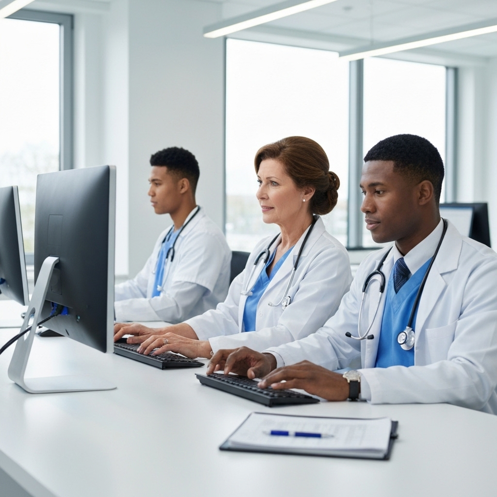 Medical billing team at work